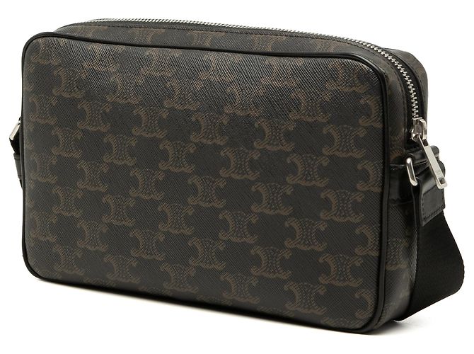 Céline Celine Schwarze Medium Triomphe beschichtete Canvas Umhängetasche - Ansicht 2