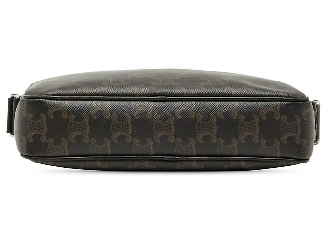 Céline Celine Schwarze Medium Triomphe beschichtete Canvas Umhängetasche - Ansicht 3