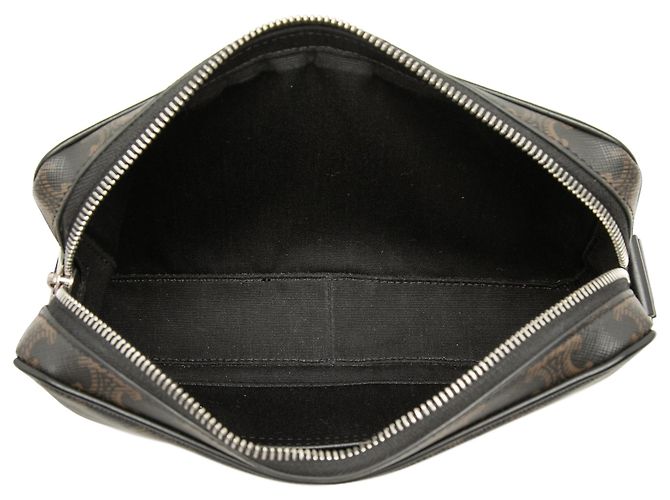 Céline Celine Schwarze Medium Triomphe beschichtete Canvas Umhängetasche - Ansicht 4