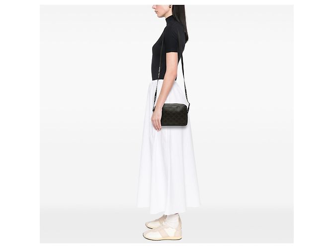 Céline Celine Schwarze Medium Triomphe beschichtete Canvas Umhängetasche - Ansicht 6