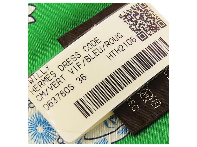 Twilly Hermès Green Dress Code in seta Verde - vista 3