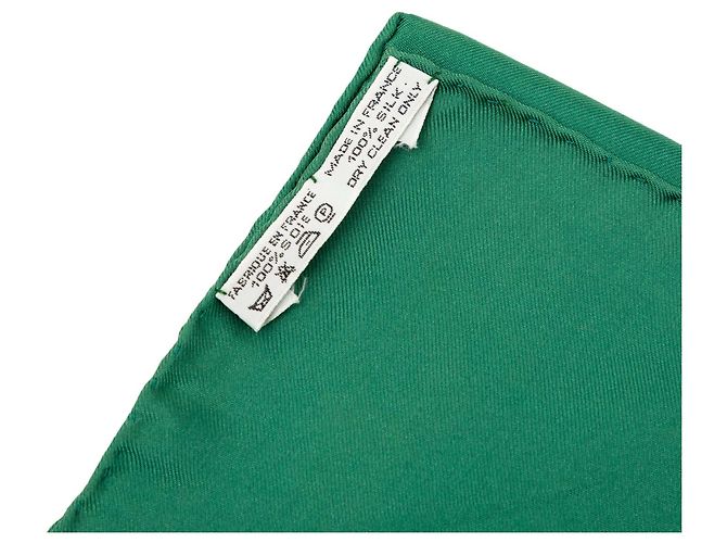 Hermès Green Les Tambours Seidentuch 90 Grün - Ansicht 2
