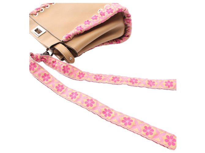 Fendi Mini Ribbon Whipstitch Peekaboo Brown Marrone Cammello - vista 10