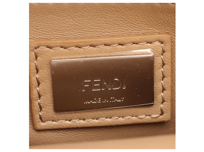 Fendi Mini Ribbon Whipstitch Peekaboo Brown Marrone Cammello - vista 5