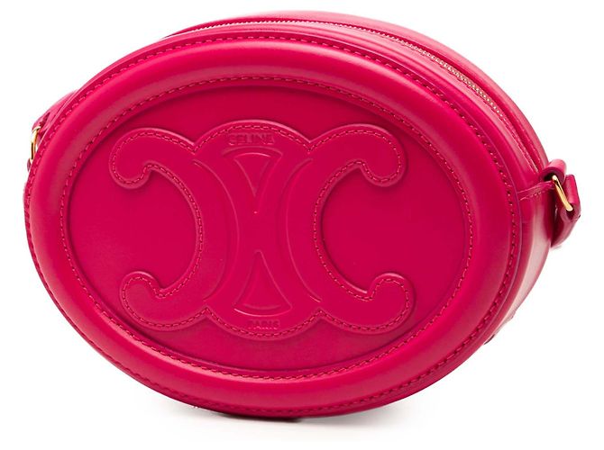 Céline Celine Pink Small Calfskin Cuir Triomphe Oval Crossbody - Ansicht 2