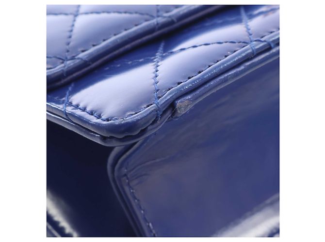 Chanel Blue CC Quilted Patent Square Flap - vista 12