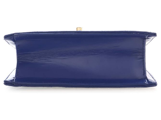 Chanel Blue CC Quilted Patent Square Flap - vista 5