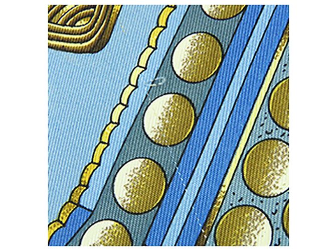 Hermès Blue L Or Des Chefs Seidentuch 90 Blau - Ansicht 11