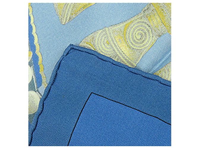 Hermès Blue L Or Des Chefs Seidentuch 90 Blau - Ansicht 12