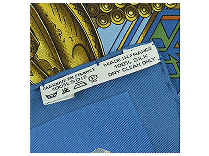 Hermès Blue L Or Des Chefs Seidentuch 90 Blau - Ansicht 13
