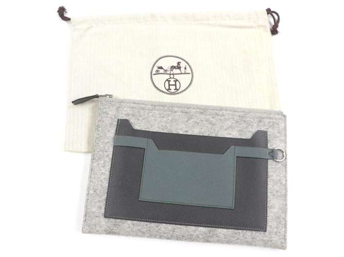 Hermès Toodoo 29 in Epsom grigio e feltro - vista 9