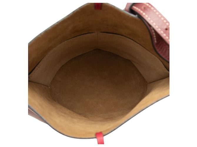 Borsa a secchiello Gate Anagram LOEWE in pelle rossa Rosso Bordò - vista 4