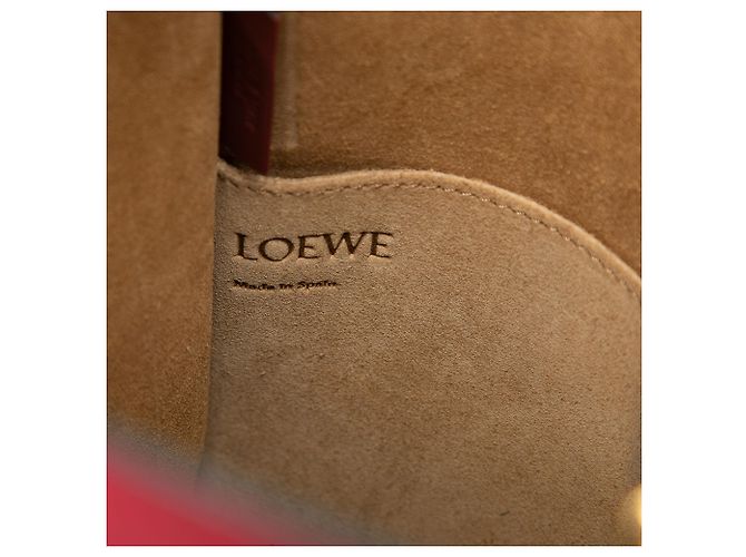 Borsa a secchiello Gate Anagram LOEWE in pelle rossa Rosso Bordò - vista 5