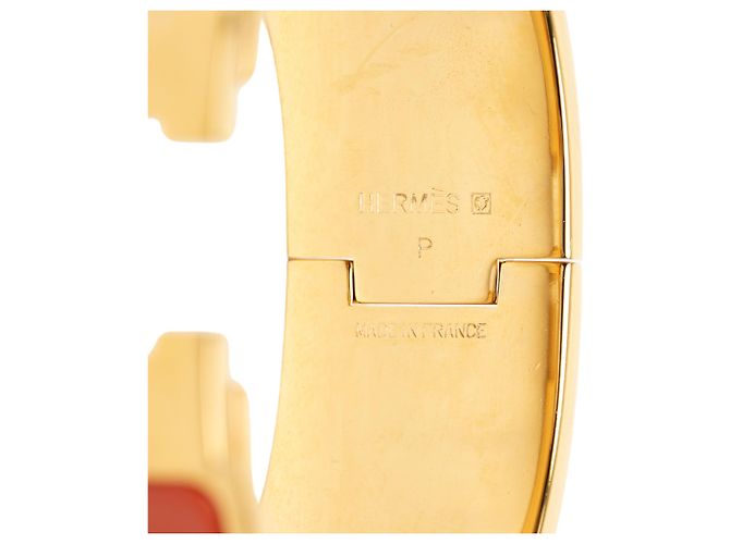Bracciale Clic H PM in smalto largo Orange Hermès Arancione - vista 4