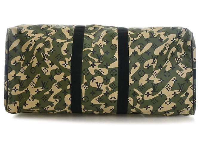 Louis Vuitton Green Takashi Murakami Monogramouflage Keepall Bandouliere 55 Verde - vista 2