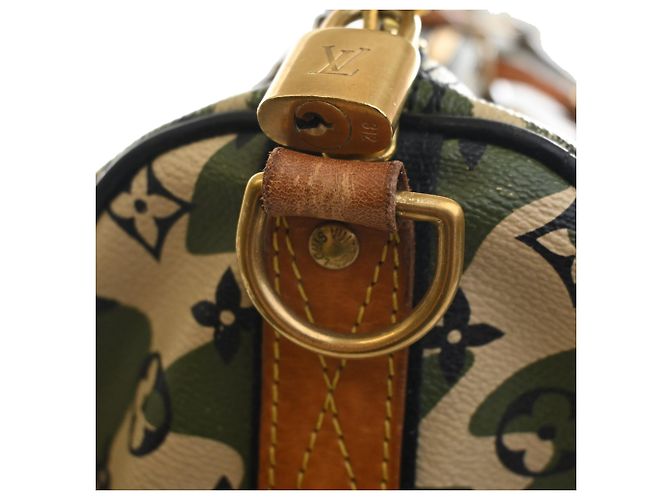 Louis Vuitton Green Takashi Murakami Monogramouflage Keepall Bandouliere 55 Verde - vista 4