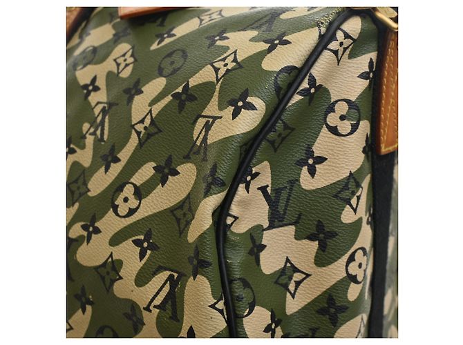 Louis Vuitton Green Takashi Murakami Monogramouflage Keepall Bandouliere 55 Verde - vista 5