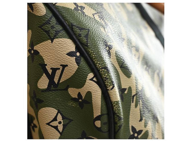 Louis Vuitton Green Takashi Murakami Monogramouflage Keepall Bandouliere 55 Verde - vista 6