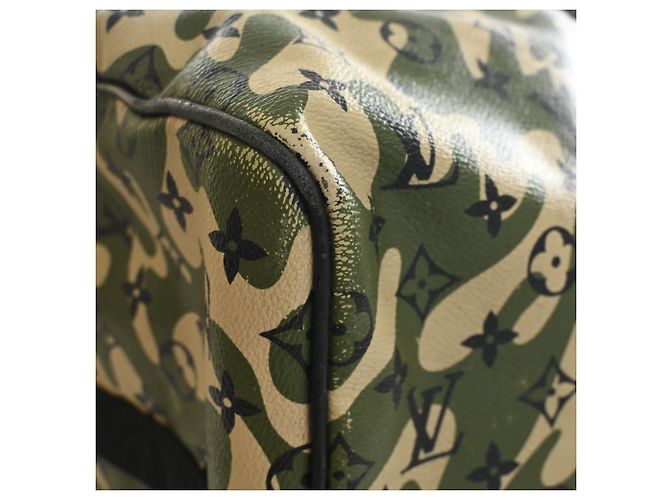 Louis Vuitton Green Takashi Murakami Monogramouflage Keepall Bandouliere 55 Verde - vista 7