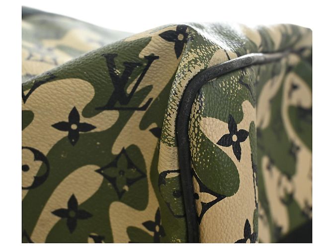 Louis Vuitton Green Takashi Murakami Monogramouflage Keepall Bandouliere 55 Verde - vista 8
