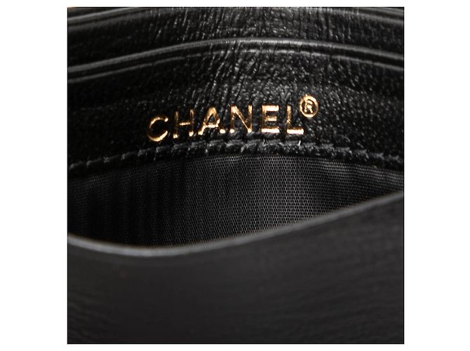 Schwarzer CC Kartenhalter aus genarbtem Kalbsleder von Chanel - Ansicht 5