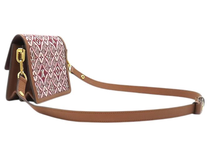 Louis Vuitton Red Monogram Jacquard Since 1854 Mini Dauphine Rosso Bordò - vista 2