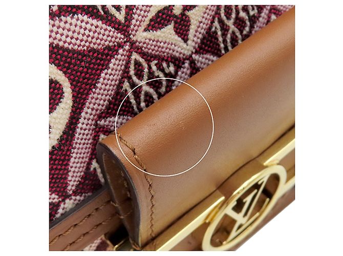 Louis Vuitton Red Monogram Jacquard Since 1854 Mini Dauphine Rosso Bordò - vista 8