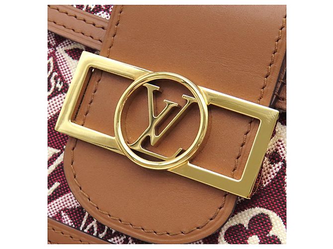 Louis Vuitton Red Monogram Jacquard Since 1854 Mini Dauphine Rosso Bordò - vista 9