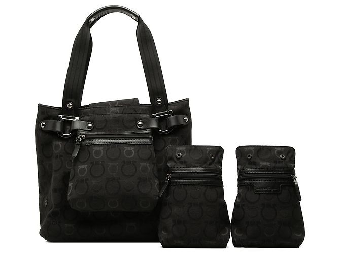 Salvatore Ferragamo Ferragamo Gancini Canvas Tote in Schwarz - Ansicht 8