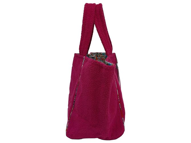 Borsa da spiaggia reversibile Chanel Pink CC in spugna Rosa - vista 14