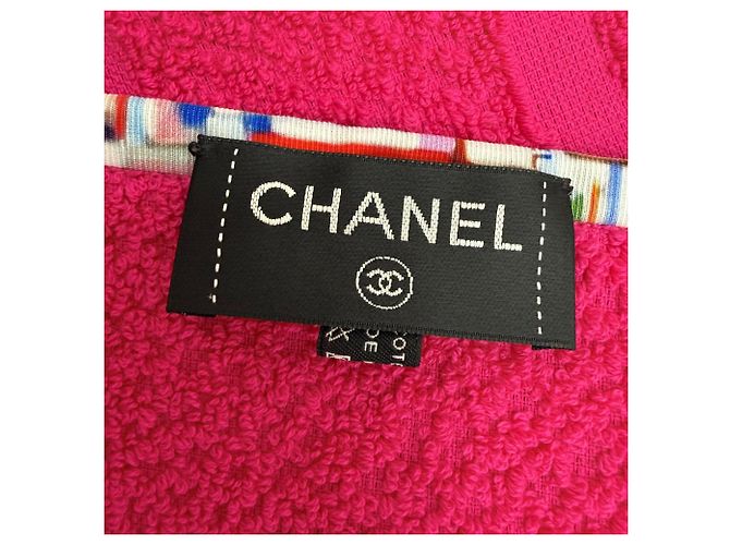 Borsa da spiaggia reversibile Chanel Pink CC in spugna Rosa - vista 5