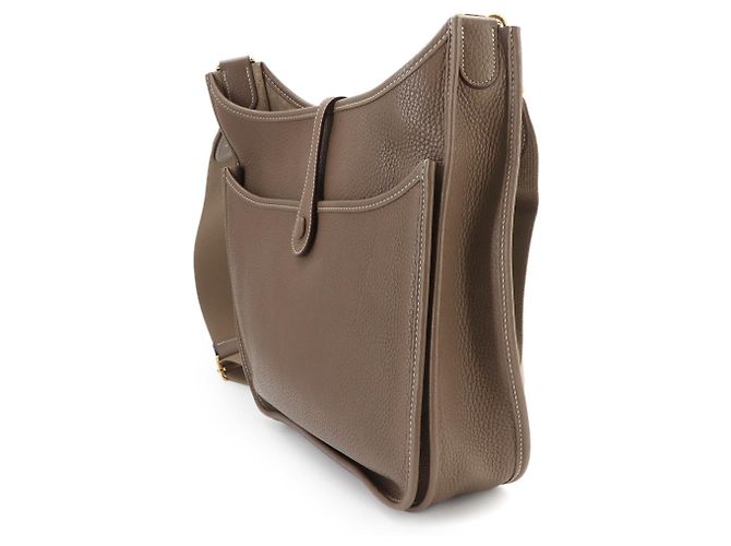 Hermès Borsa a tracolla Hermes Evelyne 3 PM Taupe - vista 4