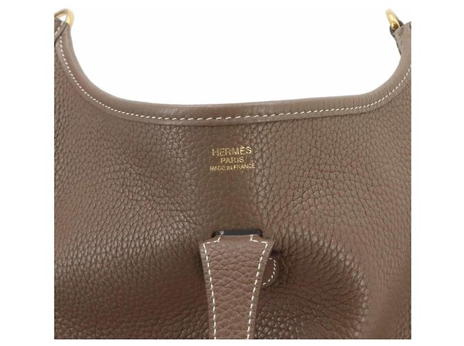 Hermès Borsa a tracolla Hermes Evelyne 3 PM Taupe - vista 7
