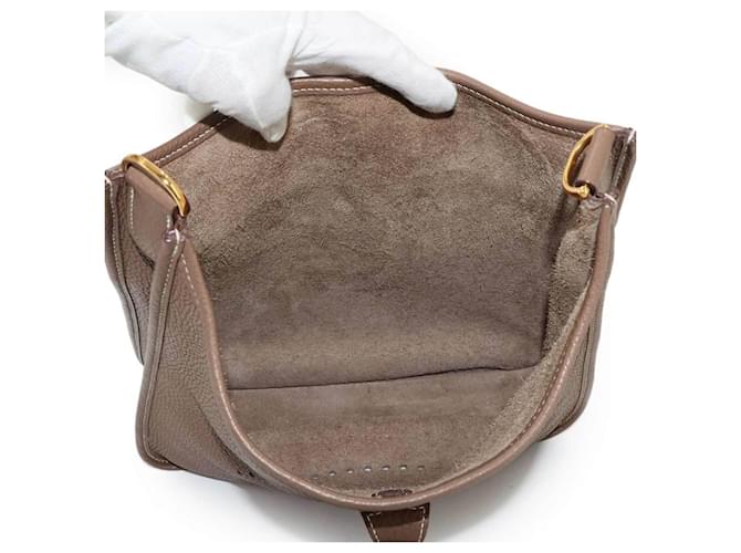Hermès Borsa a tracolla Hermes Evelyne 3 PM Taupe - vista 8