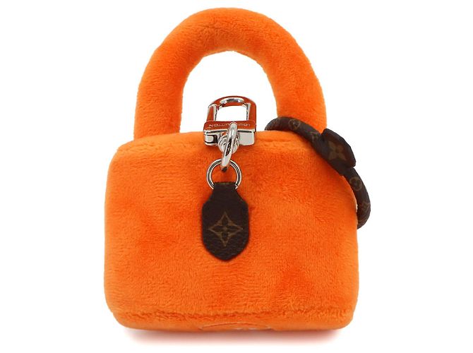 Portachiavi Louis Vuitton LV Lucky Lock Argento Arancione Monogramma - Ansicht 2