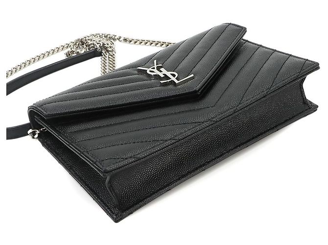 Portafoglio a catena Saint Laurent Cassandre Envelope Nero - vista 5
