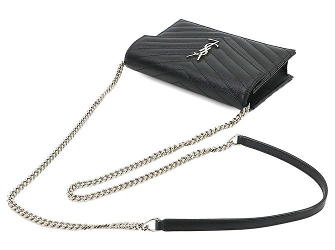 Portafoglio a catena Saint Laurent Cassandre Envelope Nero - vista 6