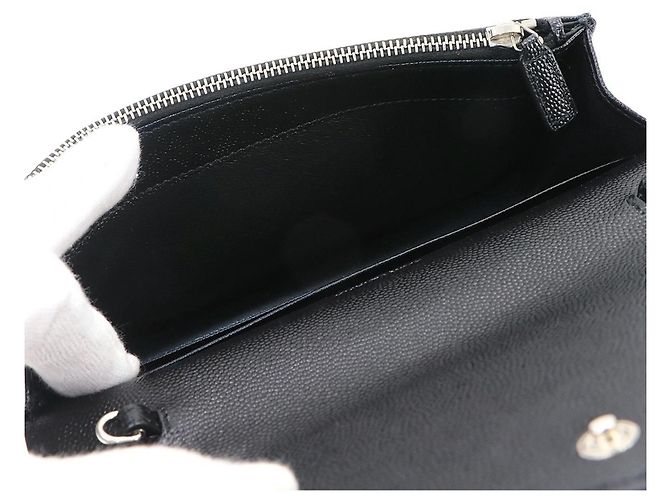 Portafoglio a catena Saint Laurent Cassandre Envelope Nero - vista 7