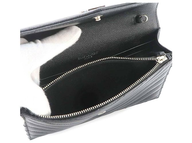Portafoglio a catena Saint Laurent Cassandre Envelope Nero - vista 8