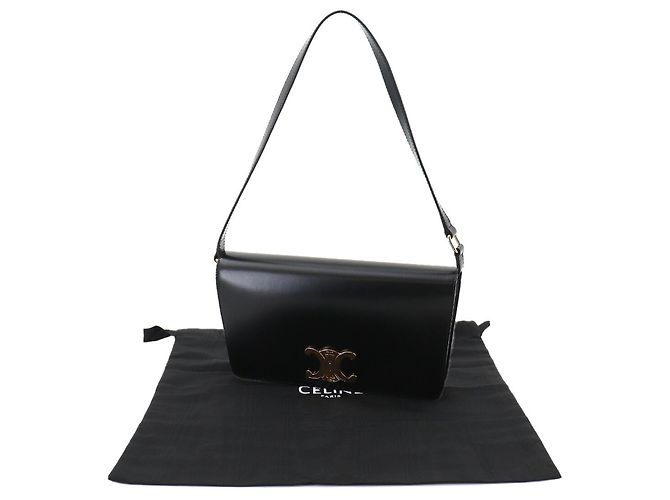 Céline Borsa a spalla e clutch Celine Triomphe Trapeze 2-Way Nero - vista 2