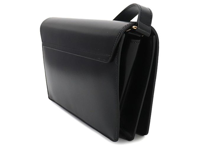 Céline Borsa a spalla e clutch Celine Triomphe Trapeze 2-Way Nero - vista 4