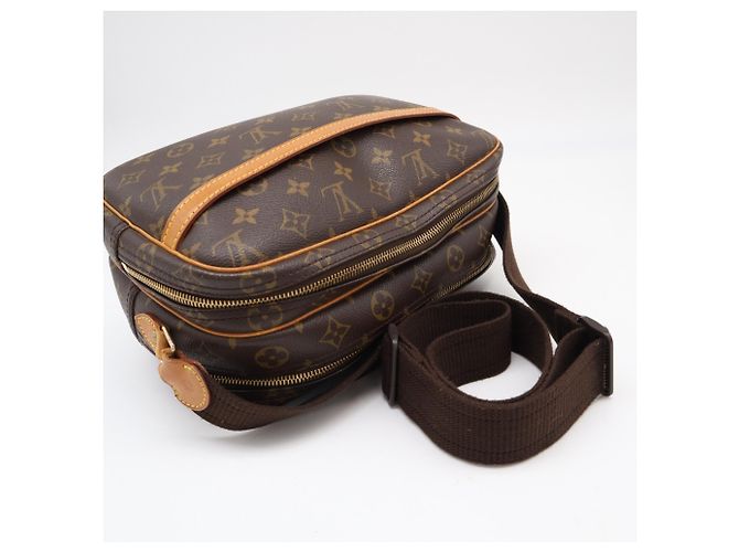 Louis Vuitton Monogram Reporter PM Schultertasche Braun Beige - vista 8