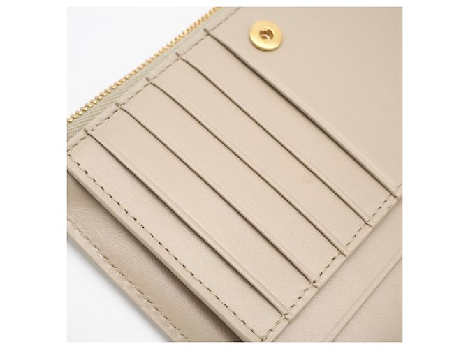 Portafoglio bi-fold con zip Intrecciato Medium Bottega Veneta Beige - vista 15
