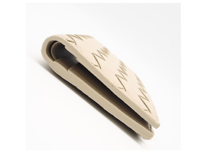 Portafoglio bi-fold con zip Intrecciato Medium Bottega Veneta Beige - vista 5