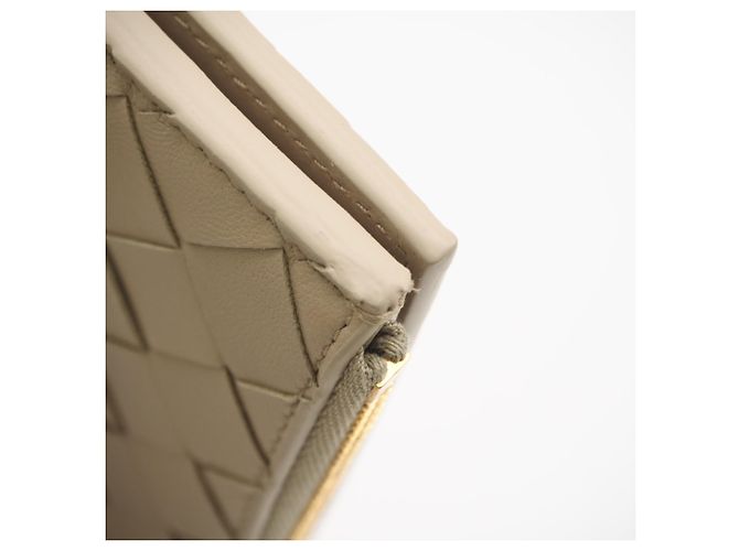 Portafoglio bi-fold con zip Intrecciato Medium Bottega Veneta Beige - vista 9