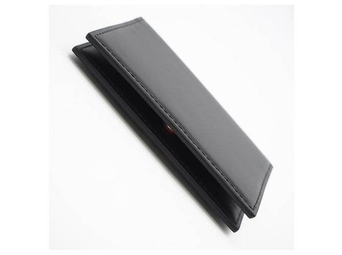 Céline Tarjetero bifold Triomphe de piel de becerro brillante Celine Negro - vista 6