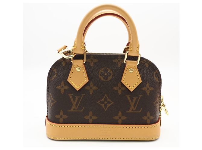 Borsa a tracolla Nano Alma Monogram Louis Vuitton Marrone Beige - vista 2