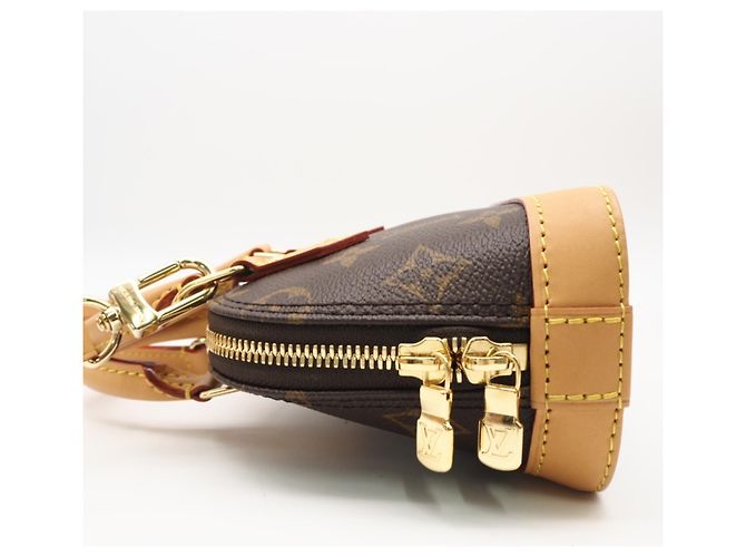 Borsa a tracolla Nano Alma Monogram Louis Vuitton Marrone Beige - vista 5