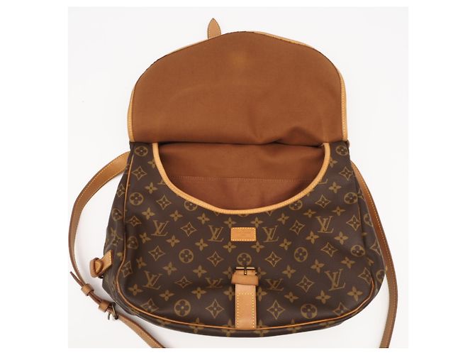 Borsa a tracolla Louis Vuitton Monogram Saumur 35 Marrone Beige - vista 14