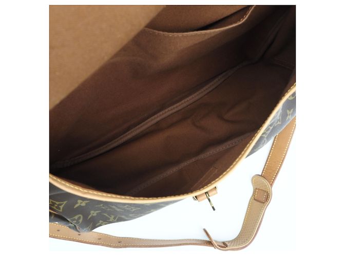 Borsa a tracolla Louis Vuitton Monogram Saumur 35 Marrone Beige - vista 15